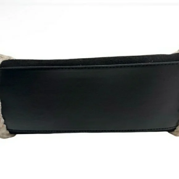 NWT! Badgley Mischka Black and Cream Sherpa Satchel
